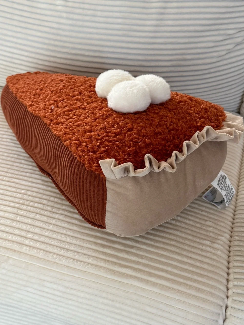 Giant Oversized Pumpkin Pie Slice Pillow Plush Soft NWT